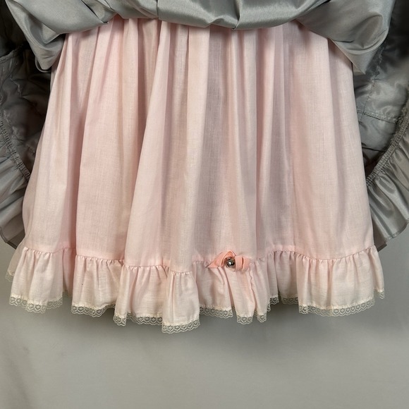 Vintage MARTHA'S MINIATURES Girl's Sz 8 Tiered Ruffle Pink & Gray Dress Pageant - Picture 5 of 9